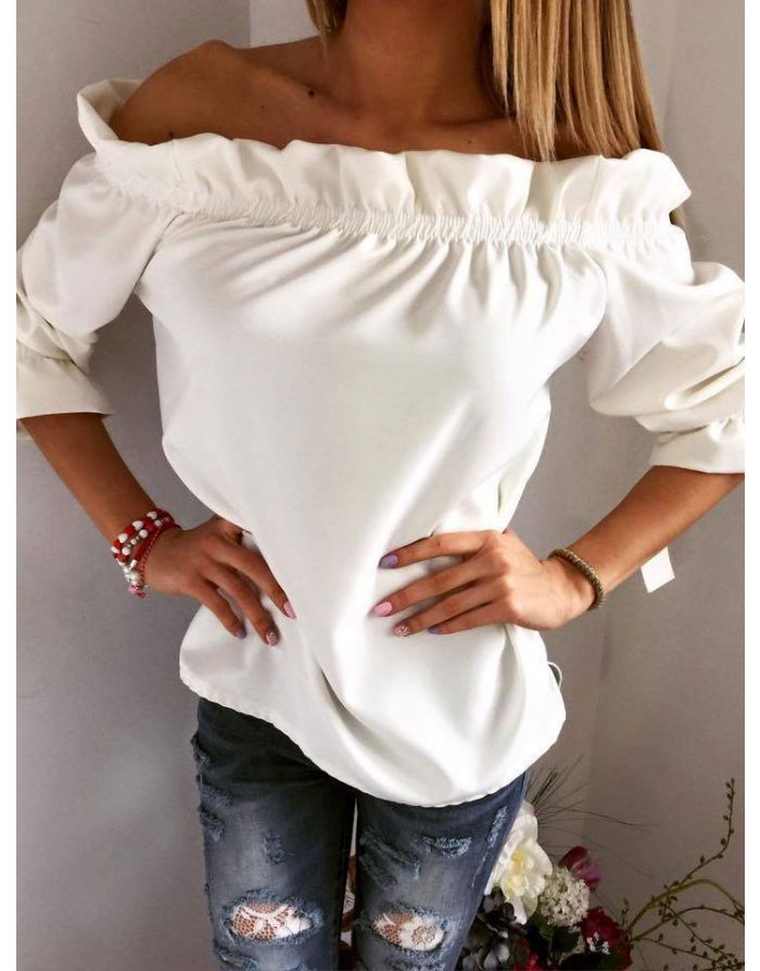 Off The Shoulder Half Sleeve Casual T-shirt